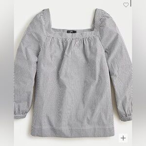 J. Crew Black and White Checkered Blouse